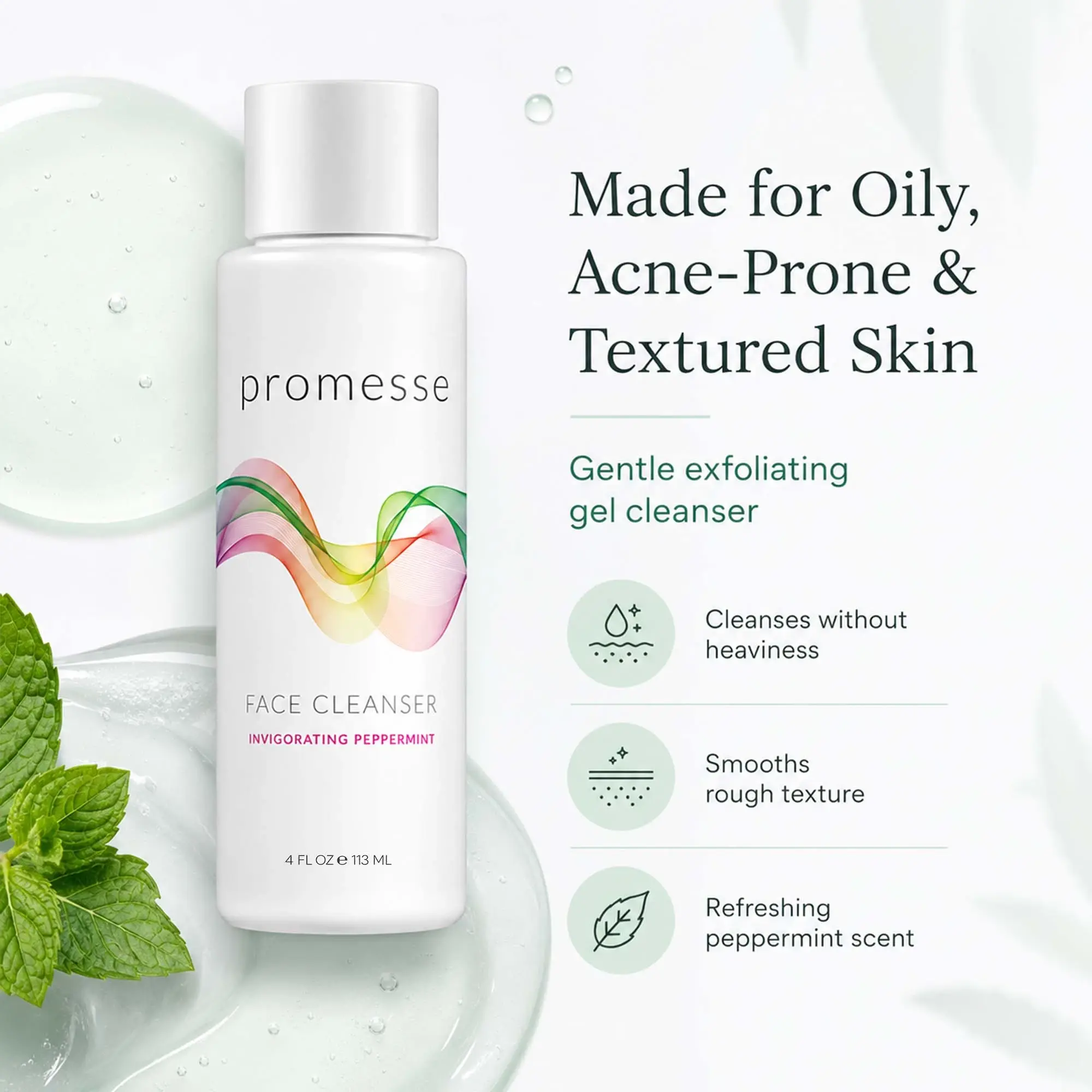 Promesse Peppermint Facial Cleanser Gel 4fl - Image 3