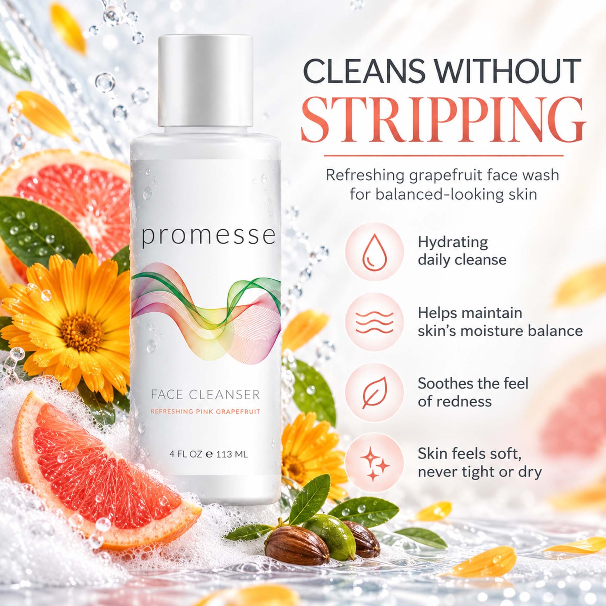 Pink Grapefruit Facial Cleanser Gel for Oily Skin - Image 5