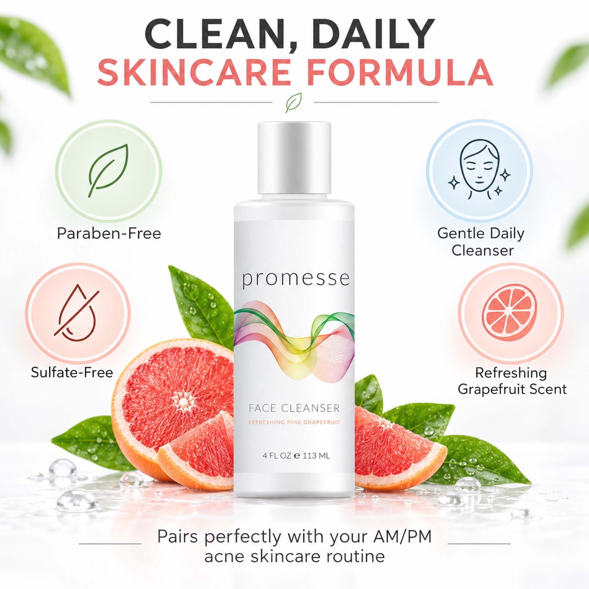 Pink Grapefruit Facial Cleanser Gel for Oily Skin - Image 7