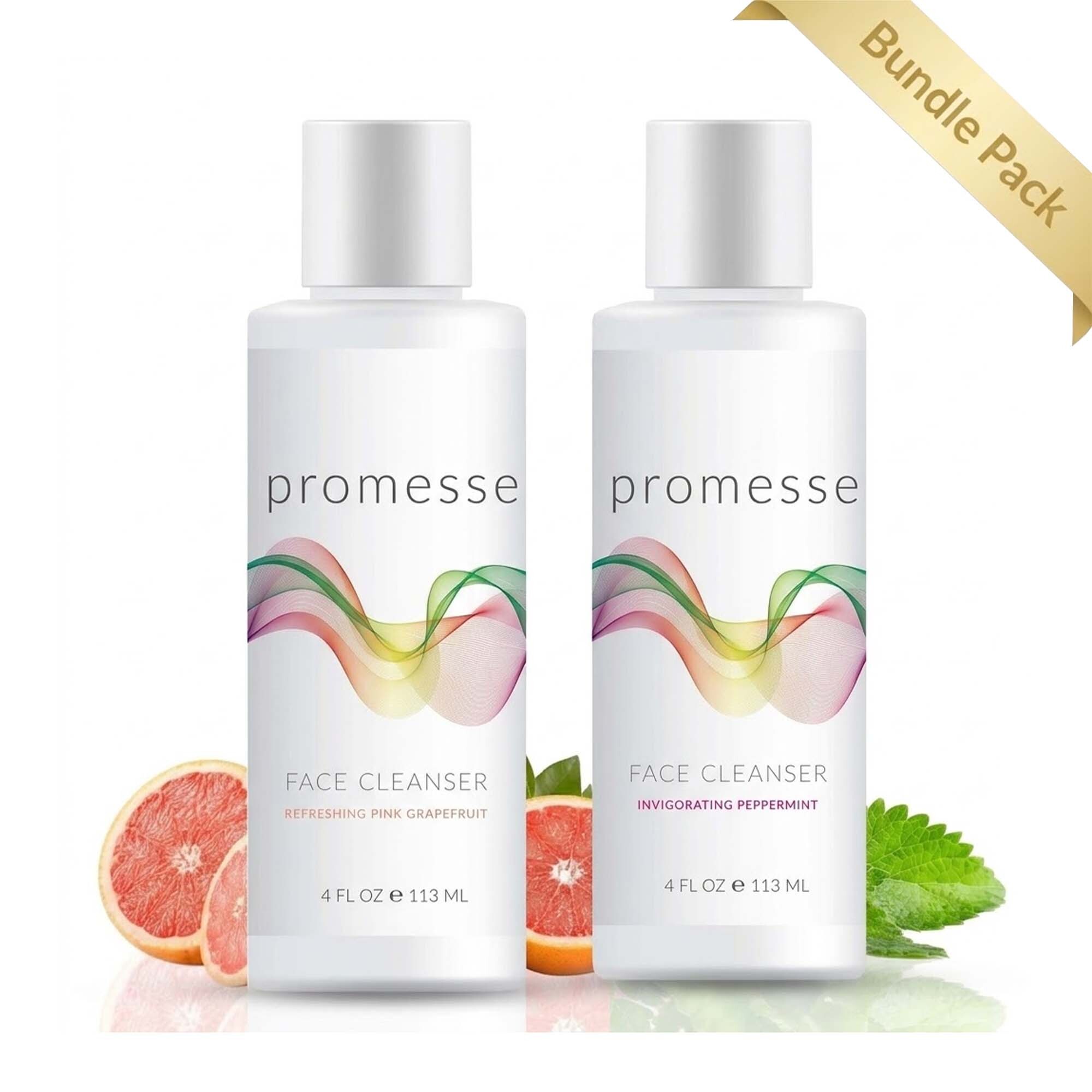 Pink Grapefruit & Peppermint Facial Cleanser Bundle | Refreshing Gel Face Wash