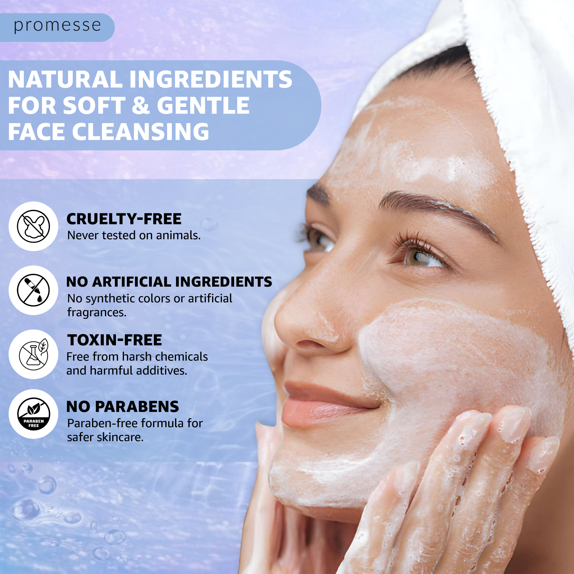 Promesse Facial Cleanser Bundle | 4 Face Wash Gels - Image 2